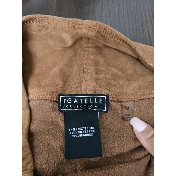 BAGATELLE Collection Tan Faux‎ Suede Leggings Skinny Pants Size Medium - Picture 3 of 8